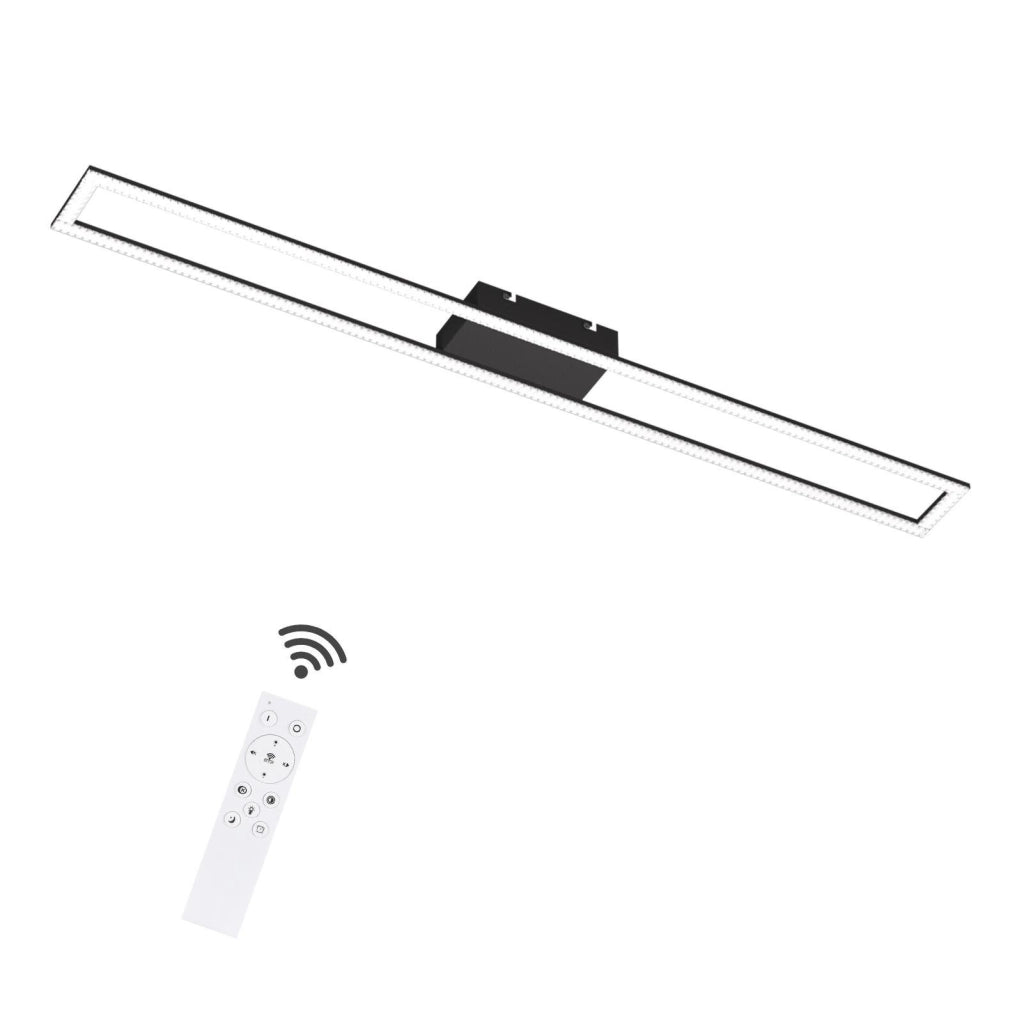 ZMH Lampada da soffitto plafoniera moderna rettangolare cristallo LED 108cm dimmerabile 40W