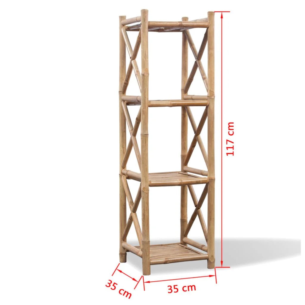Mobiletto/scaffale di design in bambù beige a 4 ripiani 2702011/2