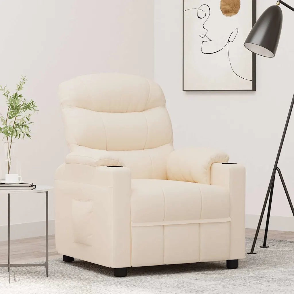 Divano Sedia-Poltrona Reclinabile in Tessuto Crema 808699