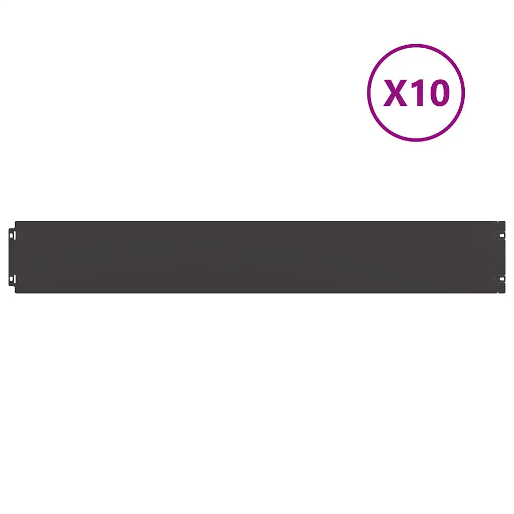 Bordure per Prato 10 pz Nere 15x103cm Acciaio Laminato a Freddo CFW8338563