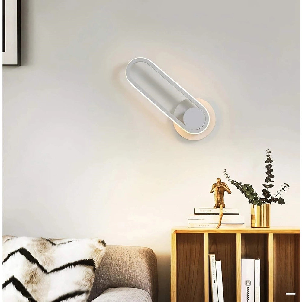 Trade Shop - Applique Da Parete Led 13 W Ovale Verticale Orientabile Bianco Luce Fredda 50339 -