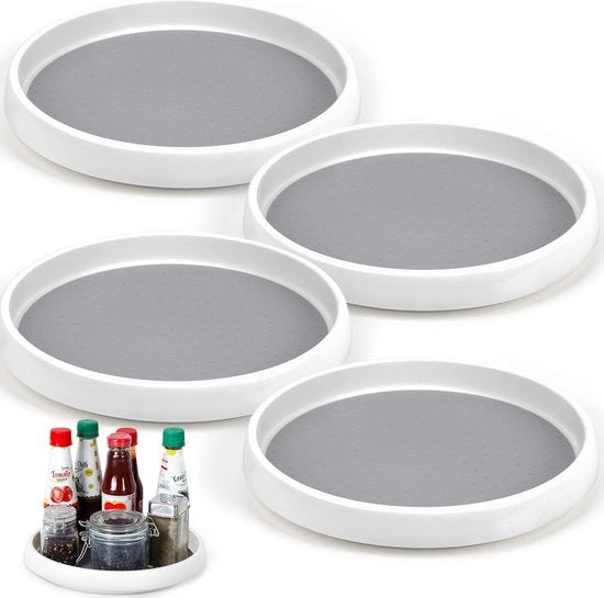 Organizzatore Rotante per Cucina e Armadi 25 cm - Rotazione Antiscivolo per Cucina e Armadi - Soluzione di Stoccaggio Multifunzionale