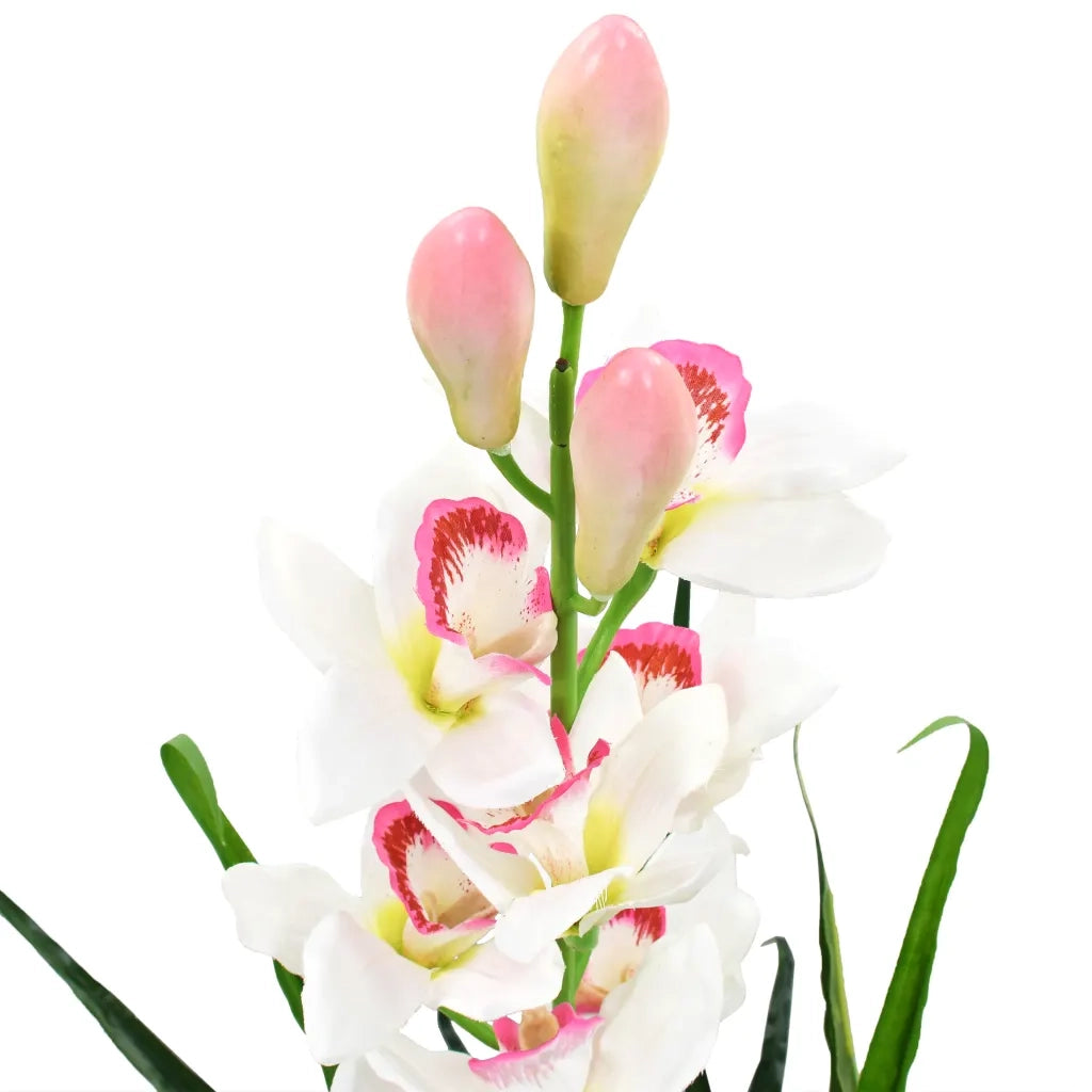 Orchidea Cymbidium Artificiale con Vaso 100 cm Verde CFW6261236