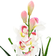 Orchidea Cymbidium Artificiale con Vaso 100 cm Verde CFW6261236
