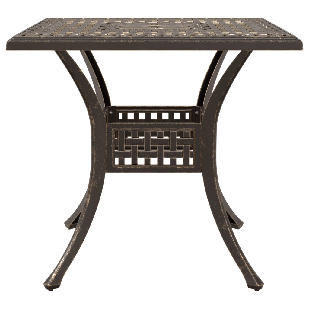 Set Bistro da Giardino a 3 Pezzi in Alluminio Fusione Bronzo