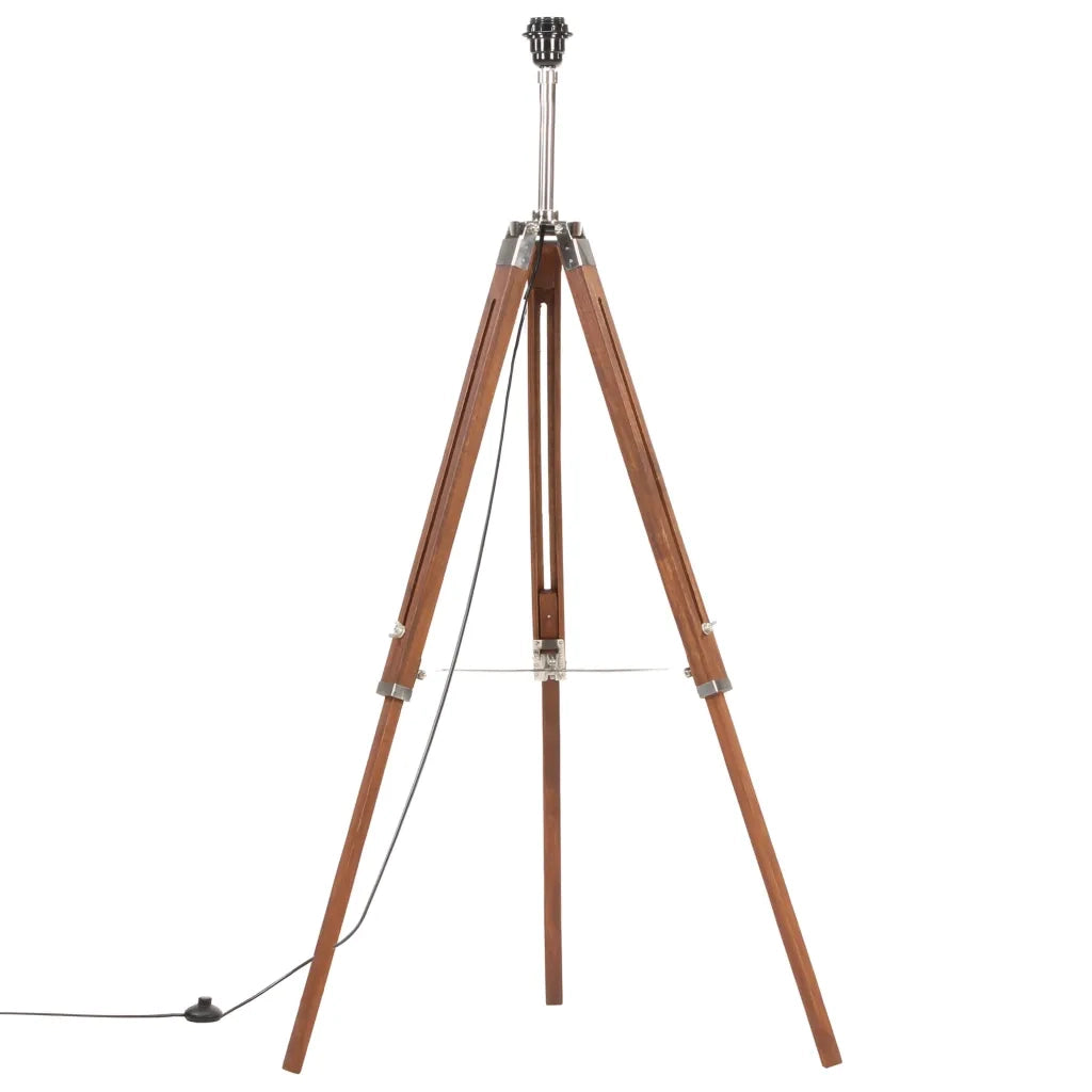 Lampada a Treppiede Marrone e Grigio in Legno di Teak 141 cm CFW3381681