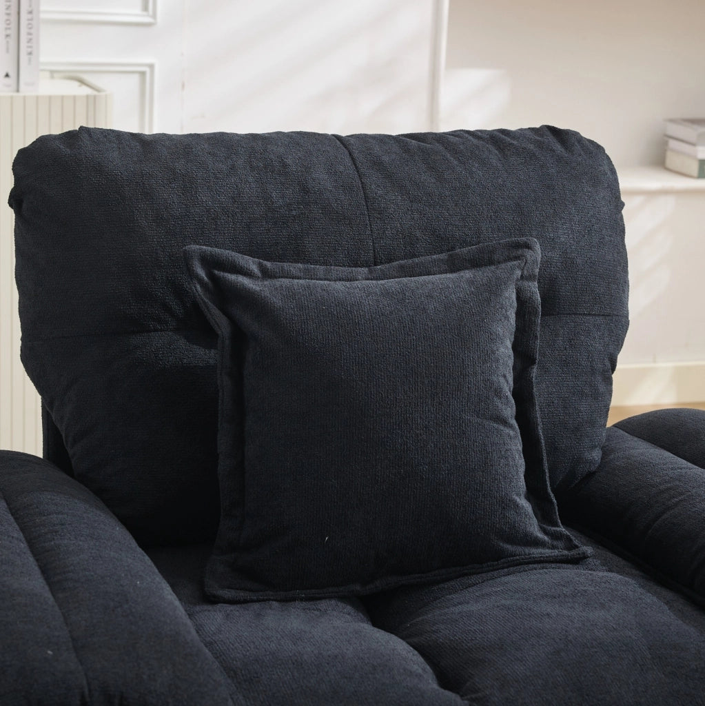 Poltrona girevole Chenille a 360° formato oversize con cuscino di supporto per soggiorno, camera e cameretta
