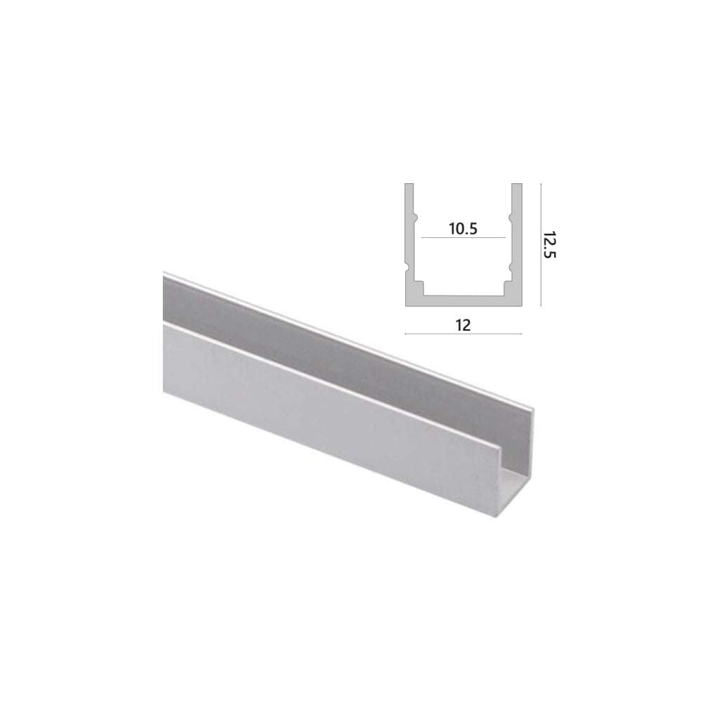 Alcapower Profilo in alluminio per serie Snake Flex, lunghezza 2 metri, dissipazione termica ottimizzata, protezione IP20, dimensioni 12x12.5 mm
