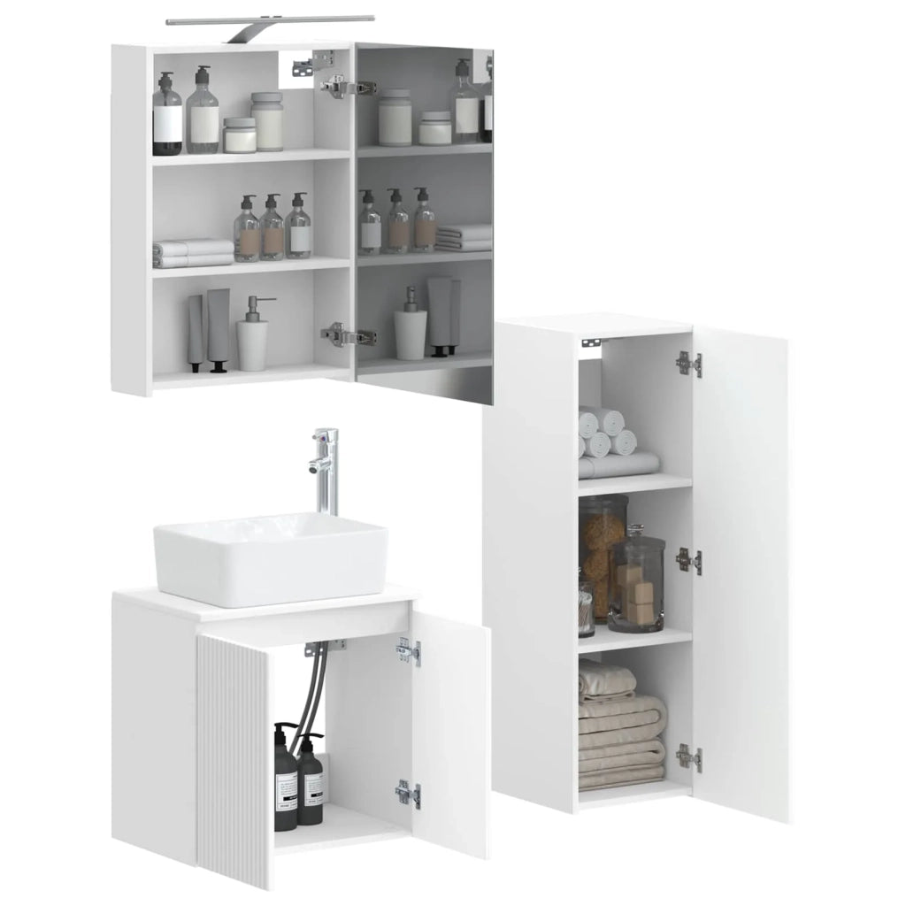 Set di mobili per il bagno 4 pcs Bianco 3407431