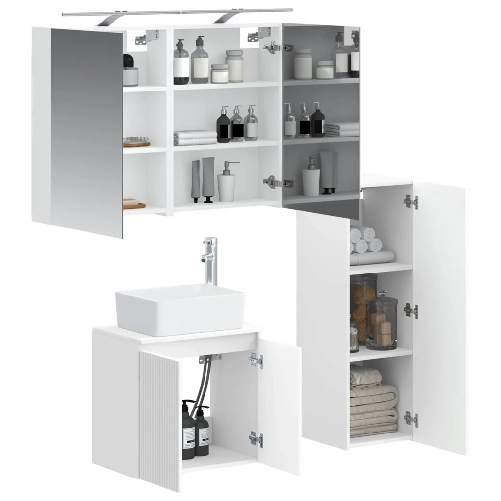 Set di mobili per il bagno 4 pz Bianco 3407431