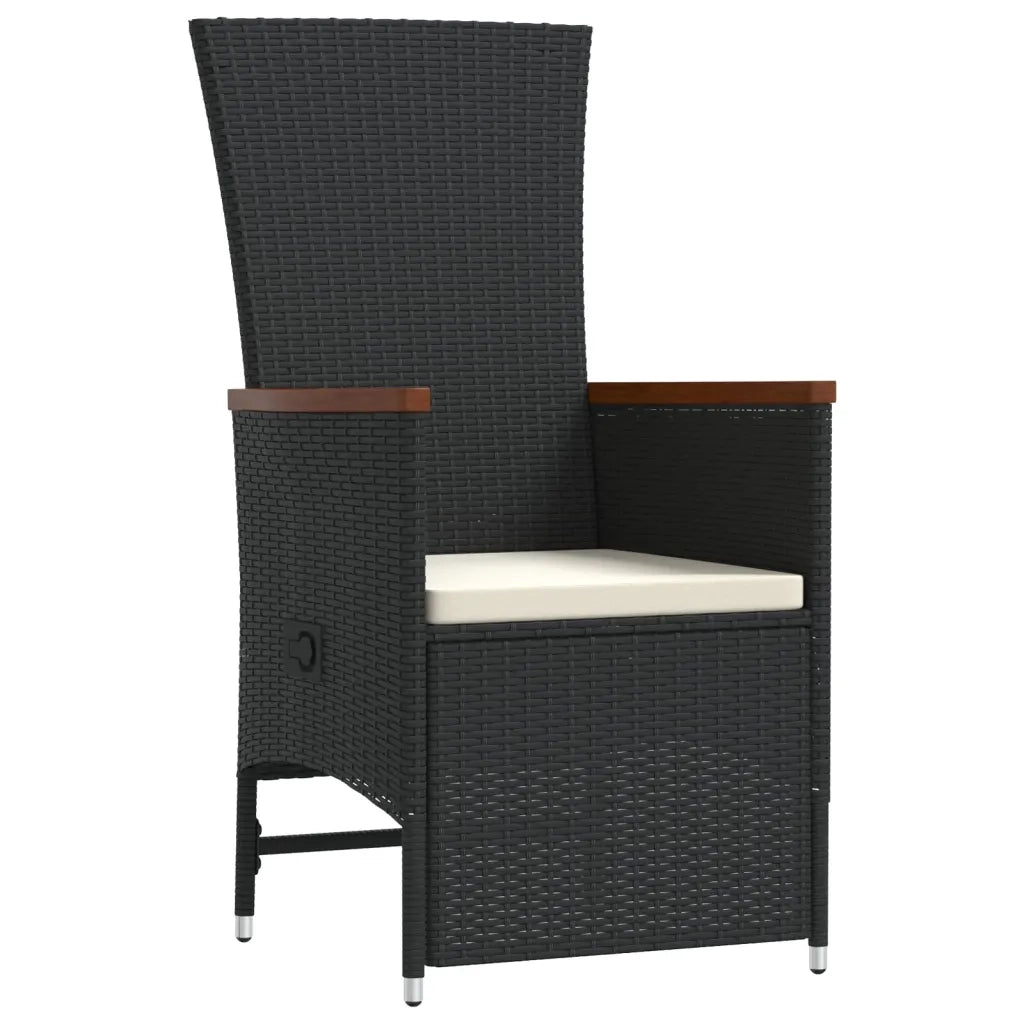 Set da Pranzo da Giardino 11 pz con Cuscini in Polyrattan Nero 3277529