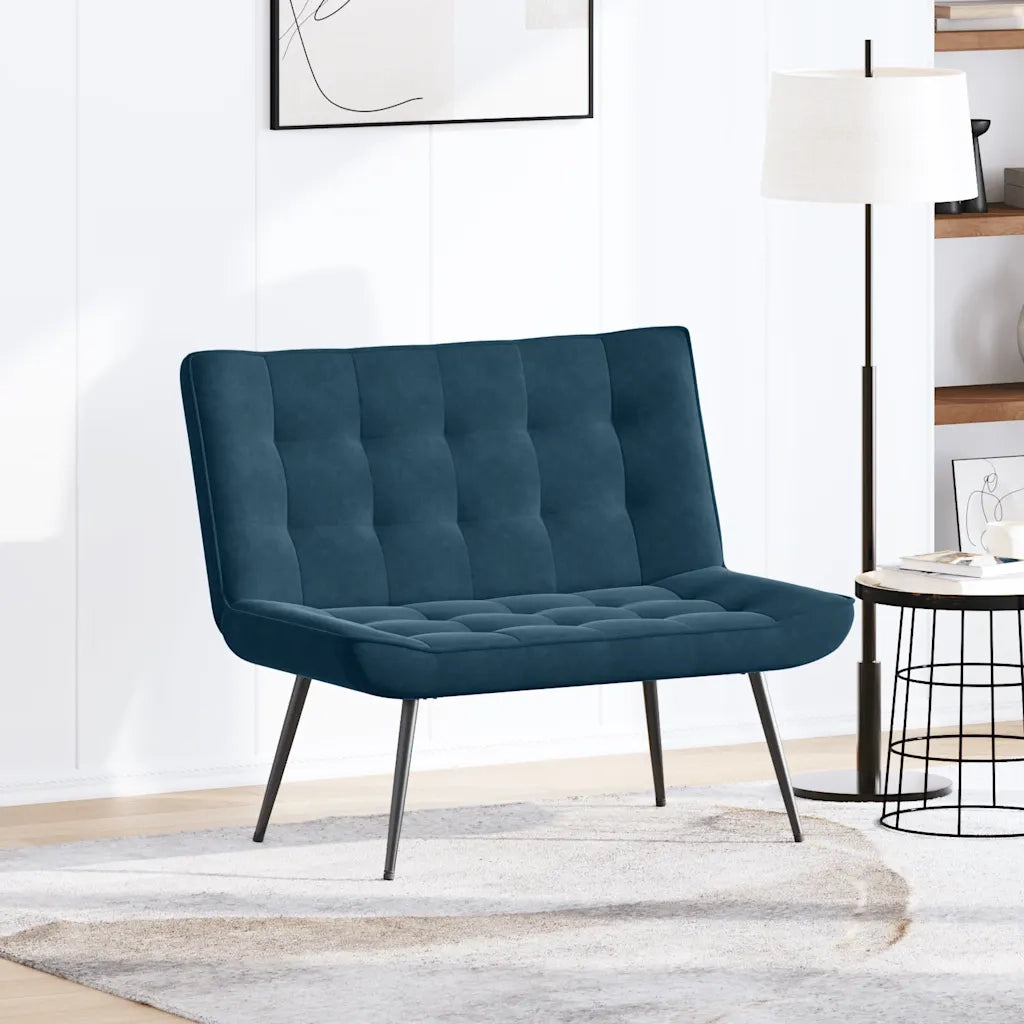 Panca-Sgabello Blu 110x74x84 cm in Velluto