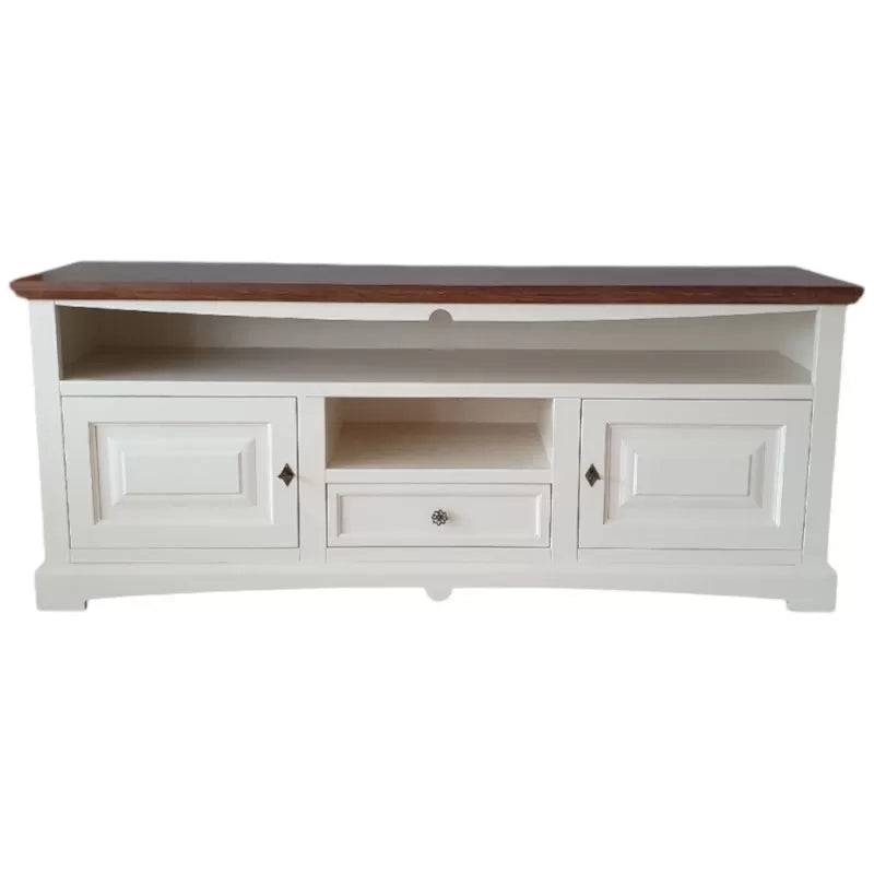 Mobile porta tv goccia bicolore legno bianco noce 170x46x69 - Mobili 2G