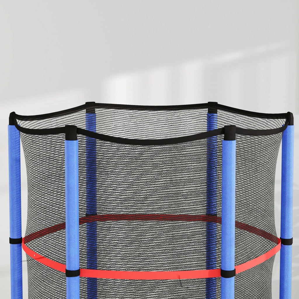 Tappeto Elastico per Bambini 3-6 Anni Ø140x190 cm con Rete di Protezione Multicolore