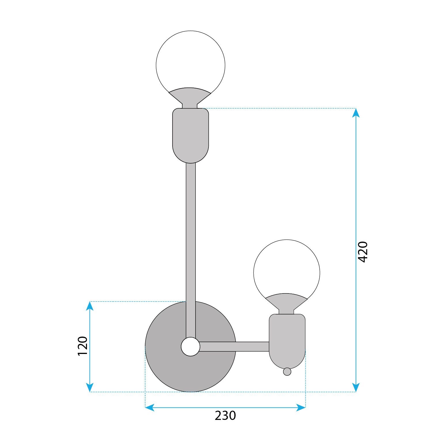 Lampada Da Parete APP1707-2W Black