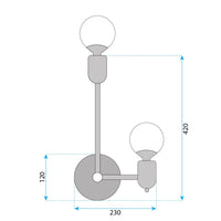 Lampada Da Parete APP1707-2W Black