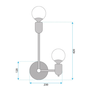 Lampada Da Parete APP1707-2W Black