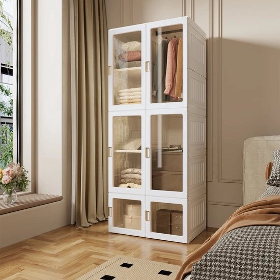 Portatile Armadio a Mobili - Ripostiglio - Camera da Letto - Mobili - Struttura in Acciaio Inox