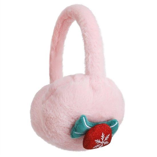 Orecchini da Viaggio Flessibili - Copriore Plush - Stile Natale - Accessorio Invernale - Cappuccio per Bambini - Soffici e Caldi