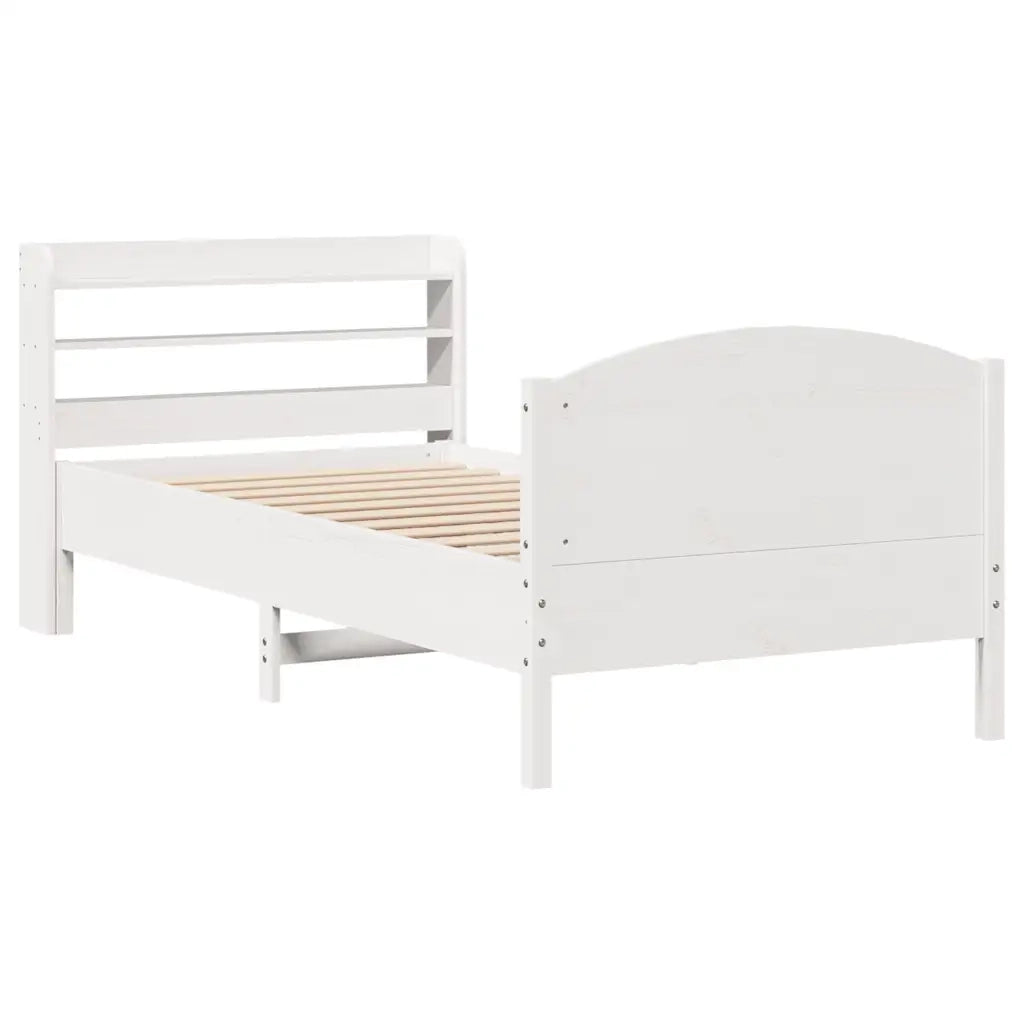 Giroletto senza Materasso Bianco 100x200 cm Legno Massello Pino 3306982