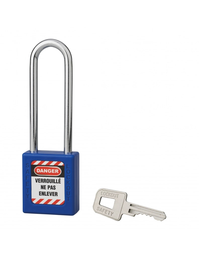 Lucchetto con arco in acciaio Ø 6 x 76 mm, blu – THIRARD