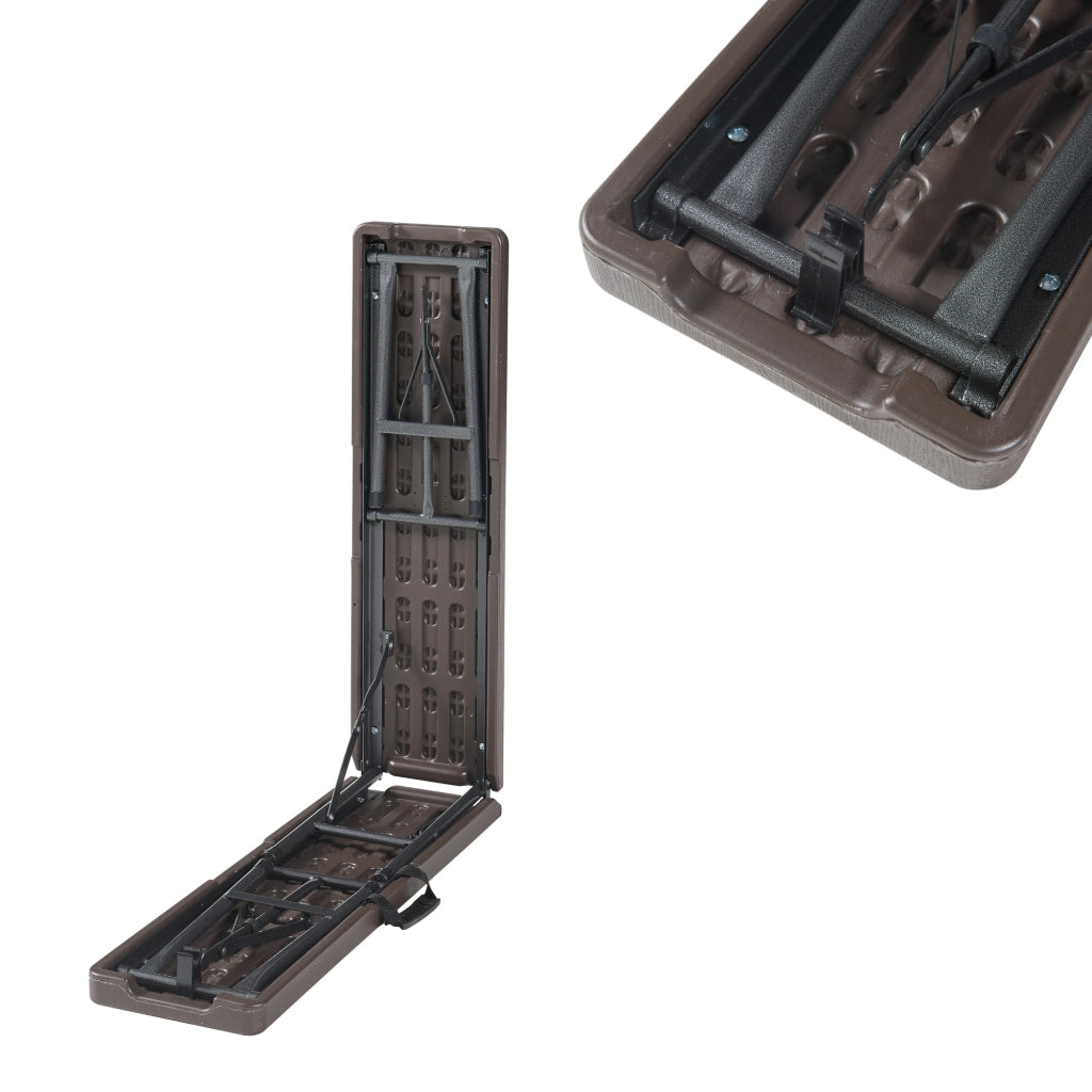 Set di 2 Panche Pieghevoli Lillestrøm 180x25x43 cm Marrone Effetto Legno [en.casa]