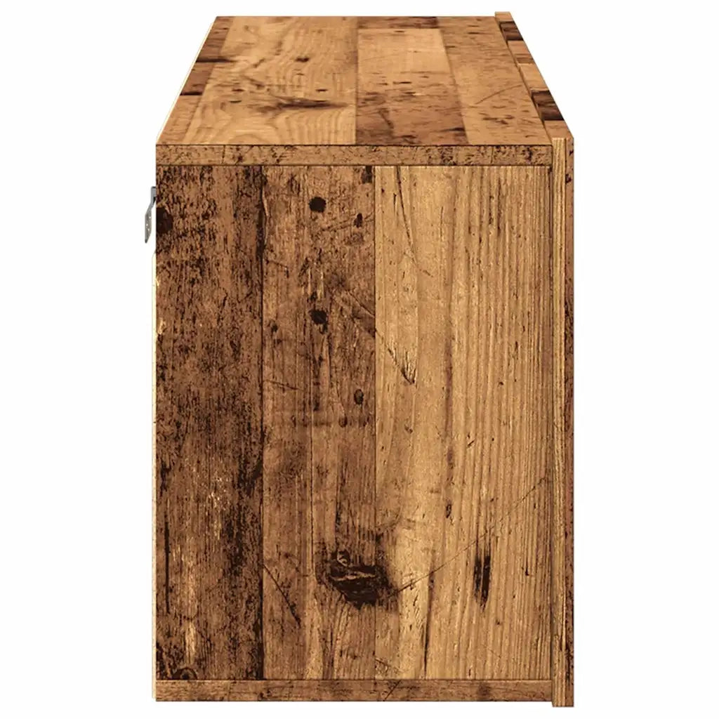 Mobile TV a Parete-Mobile TV a Muro Legno Antico 100x30x41 cm
