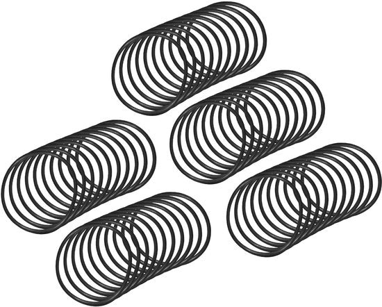 Set di 50 gomme nitril-rubbertine sfere per la riparazione di rubinetti - Nero - 28 mm x 24 mm x 2 mm - Attrezzatura per idraulici