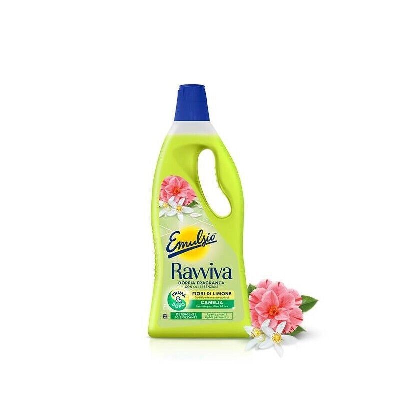 SET 12 EMULSIO DETERSIVO PAVIMENTO LIQUIDO 1LT RAVVIVA FIORI DI LIMONE E CAMELIA