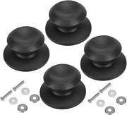 Manigoldi Manopoli per Coppi - Cerniere di Ricambio - Riparazione Cucina - Plastica Termo Resistente - 4 pezzi - Nero