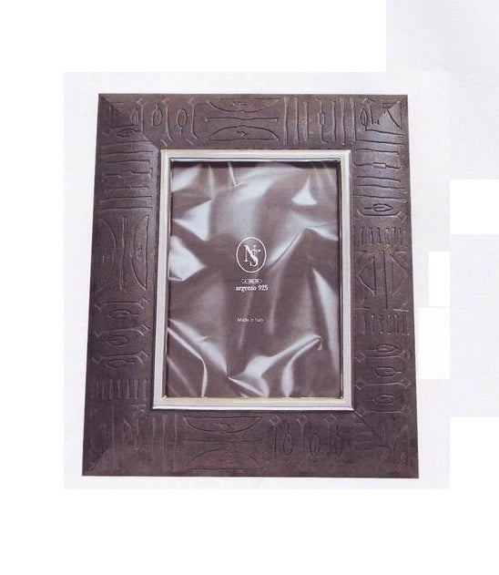 Cornice Portafoto da appoggio in Legno e Argento Grigio 10 x 15 cm