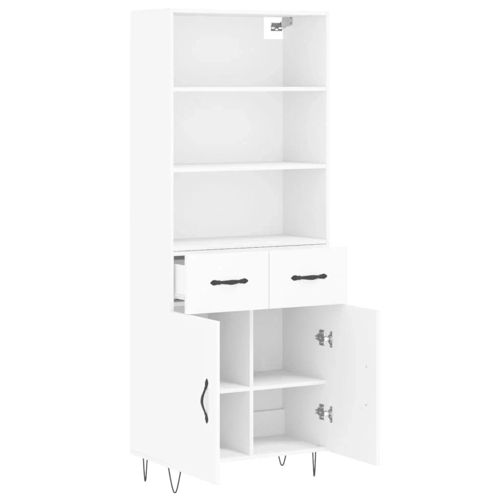 Buffet credenza cassettiera armadio mobile contenitore organizer cucina soggiorno salotto alto 69,5 x 34 x 180 cm legno ingegnerizzato bianco 02_0032591
