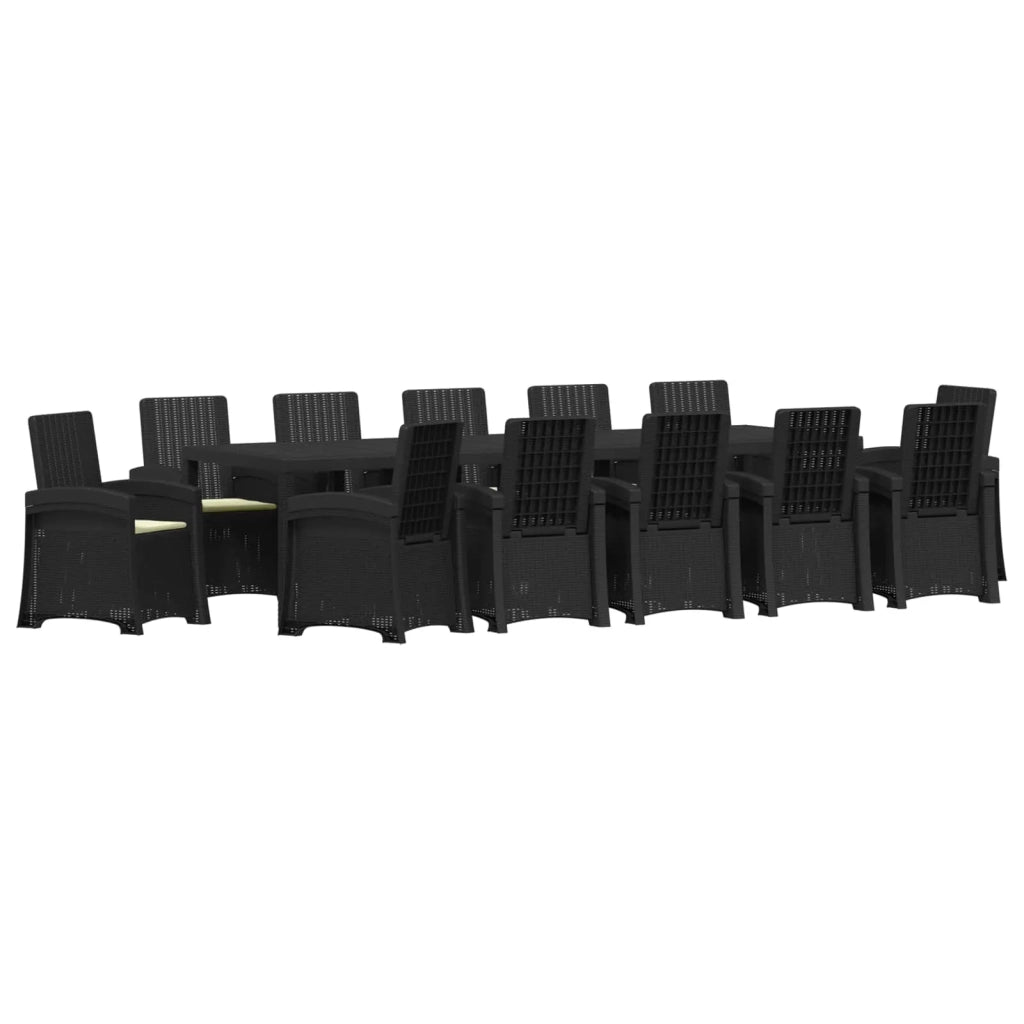 Set da Pranzo per Giardino 14 pz Antracite e Crema PP 3430183