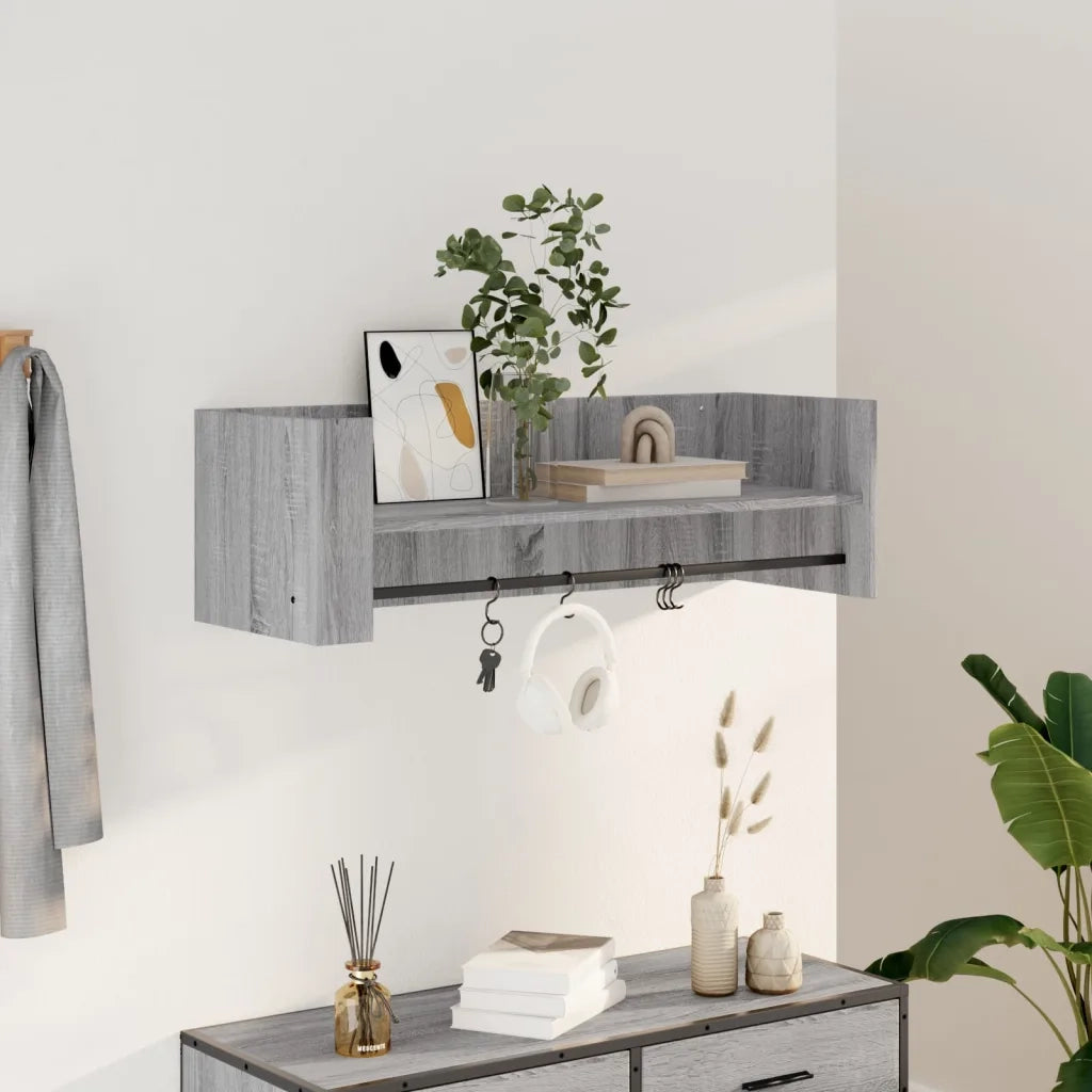 Mensola a Muro Grigio Sonoma 100x35x30,5 cm Legno Multistrato