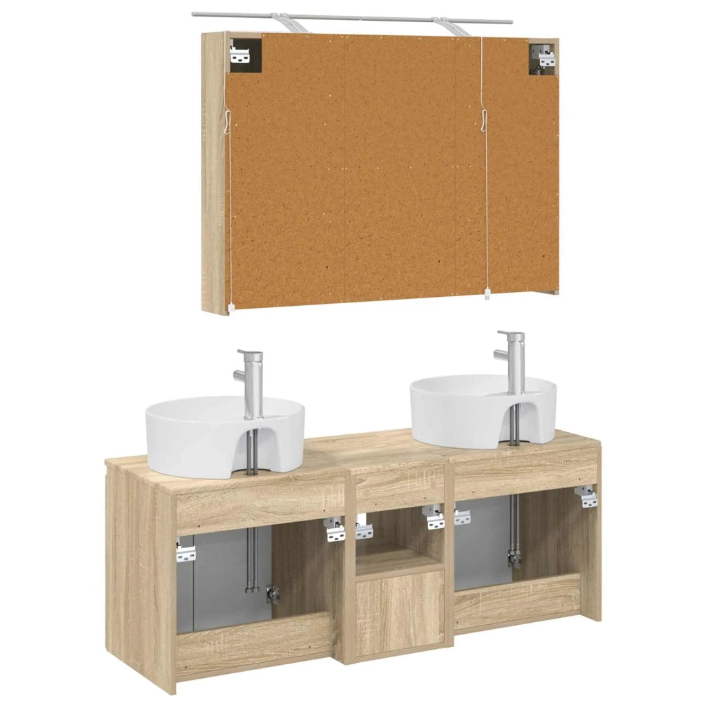 Set di Armadi da Bagno 4 pcs Rovere Sonoma Legno ingegnerizzato 3406457