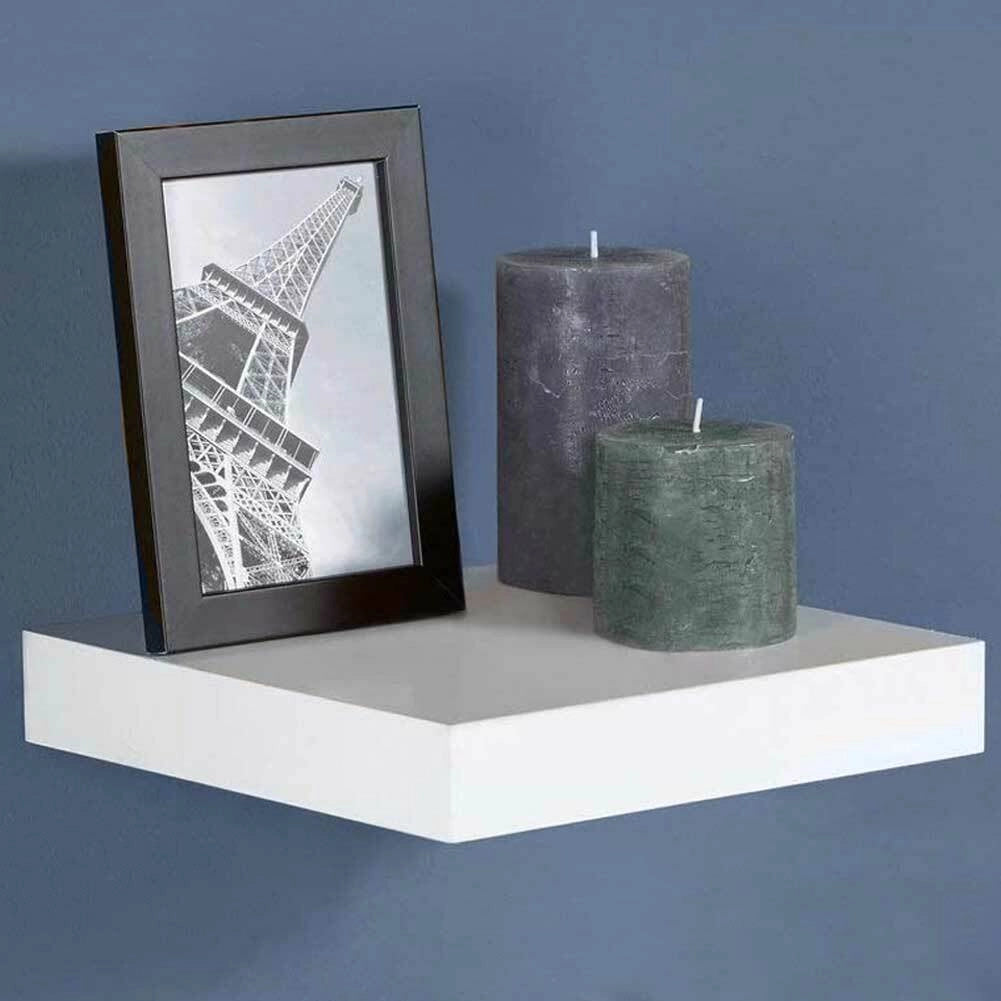 Mensola Parete Quadrata Scaffale 25x25x4cm Libreria Legno MDF Bianco Moderna