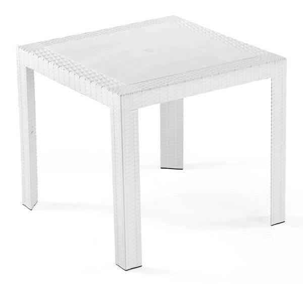 Tavolo da esterno in resina saturno quadro 80x80 4colori Colore: BIANCO