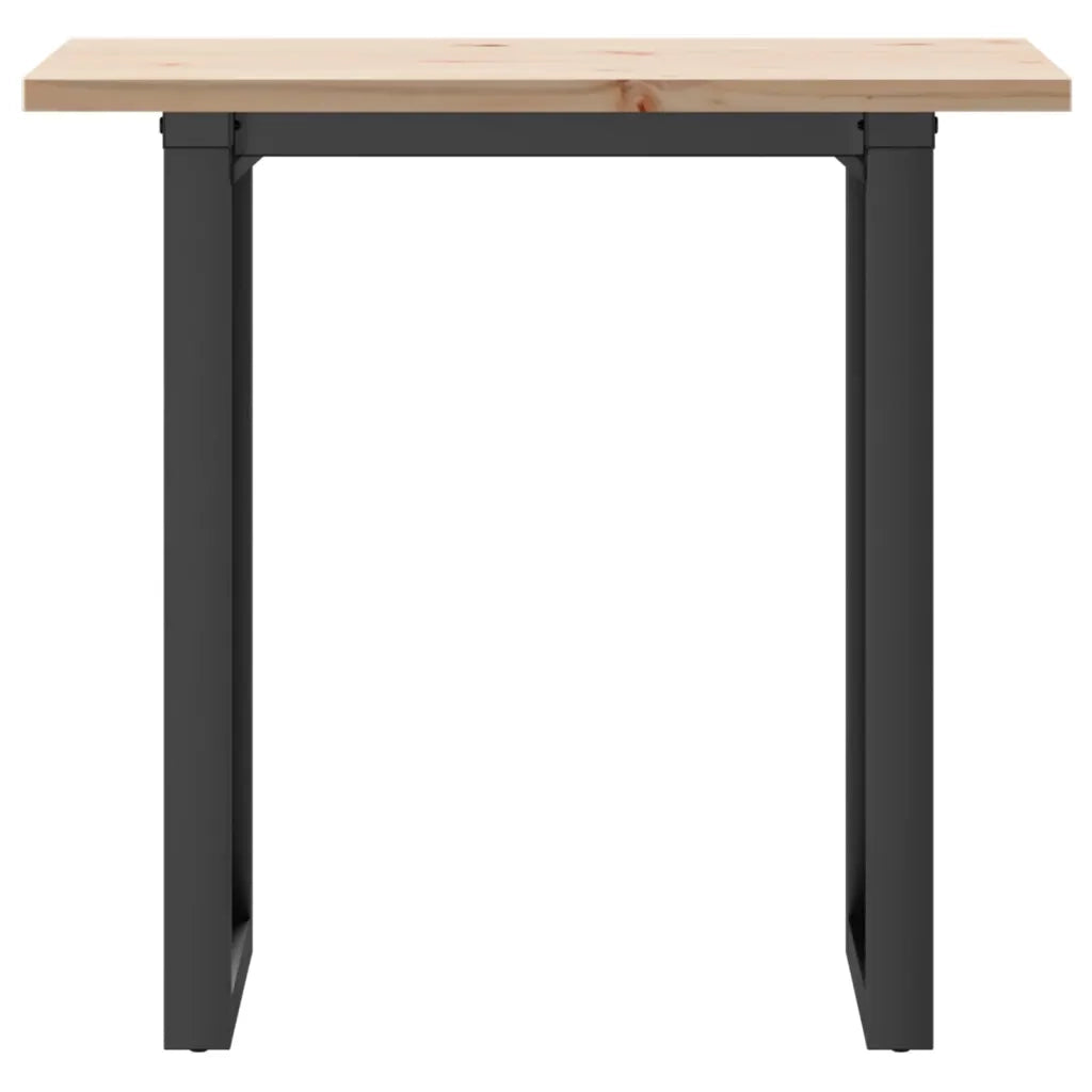 Tavolo da Pranzo Telaio a O 80x50x75,5 cm Legno Pino e Acciaio