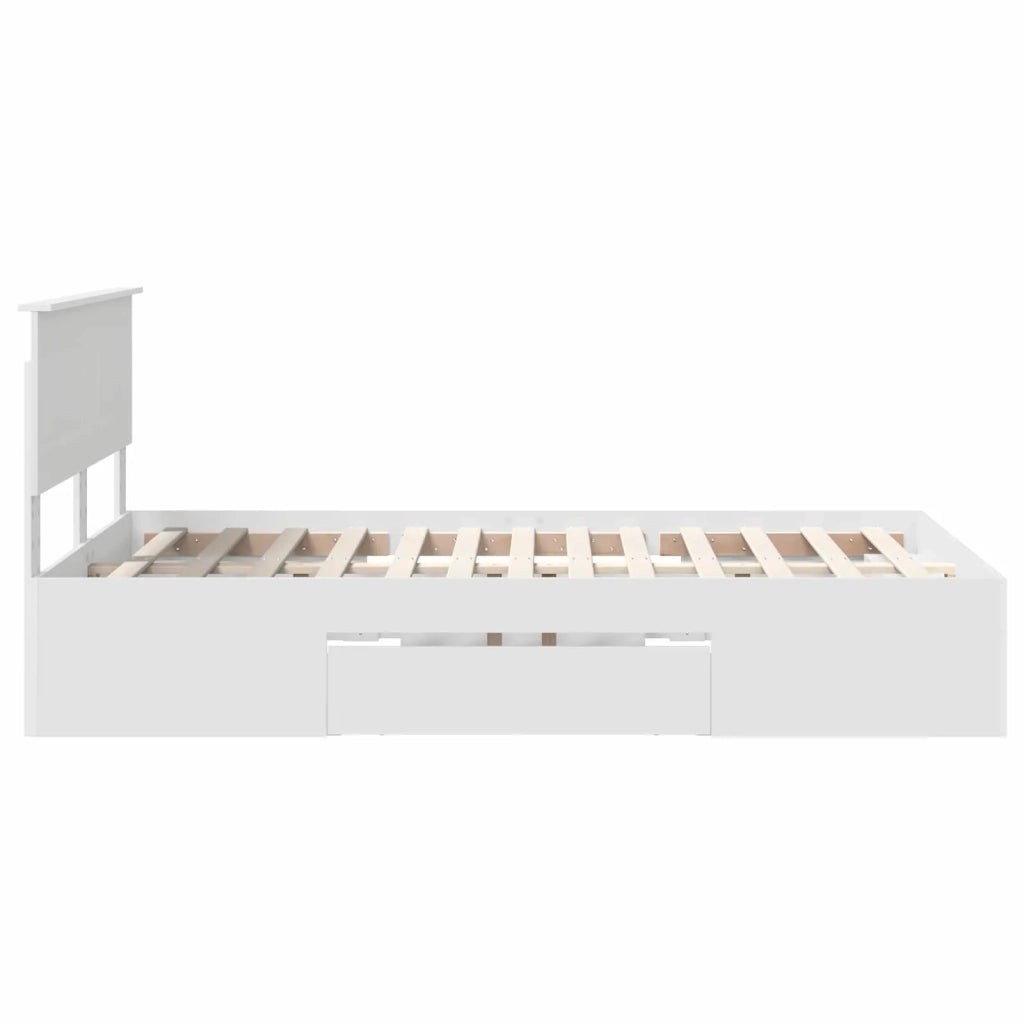 Struttura del letto-Giroletto-Rete del Letto Bianco 137 x 203 cm Legno multistrato 894827