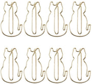 Papinefele per Documenti - Clip per Papiri Multifunzionali - Giallo - Forma di Gatto Unica - Organizzazione dei Documenti - 12 Pezzi