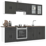 Set Mobili da Cucina 8 pz Kalmar Neri Legno Multistrato 3314822