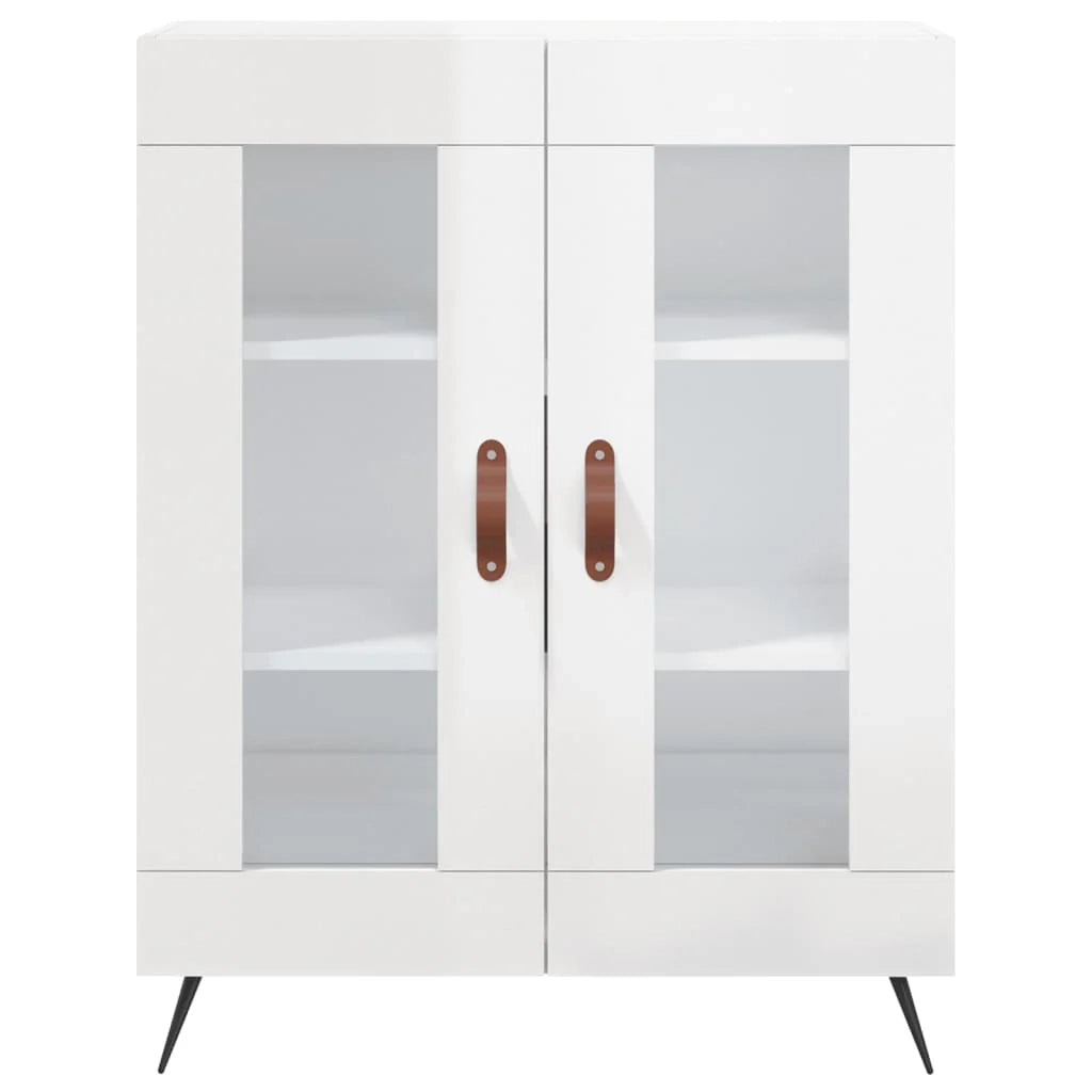 Buffet credenza cassettiera mobiletto mobile contenitore organizer per cucina soggiorno finitura lucida 69,5 x 34 x 90 cm legno ingegnerizzato bianco 02_0030721