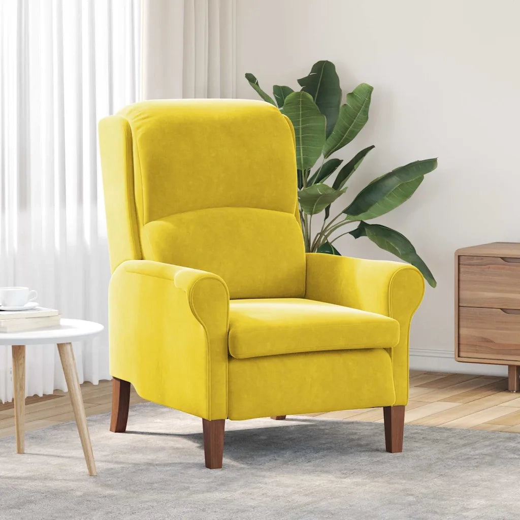 Poltrona-Divano Sedia Giallo Velluto 112079