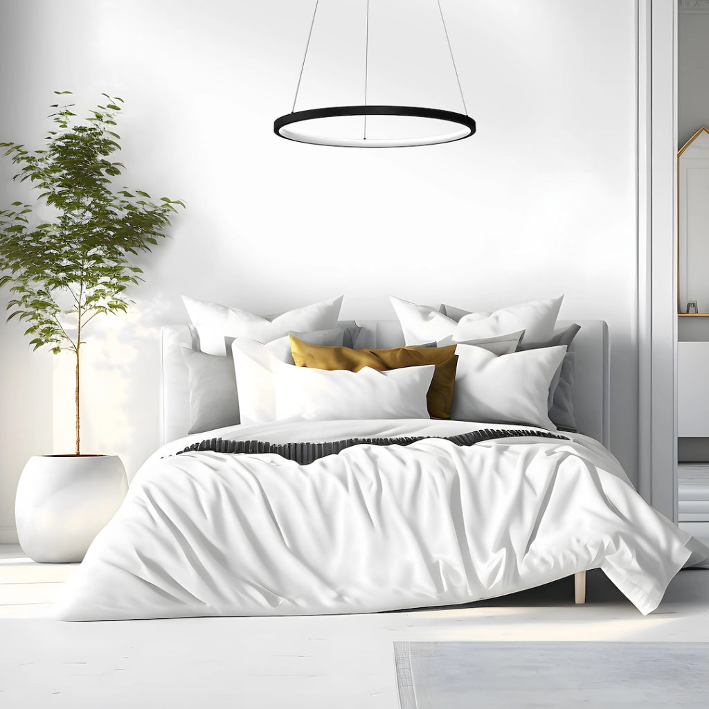 Lampada a sospensione nera ad anello Ø50 LED 27W HOOP