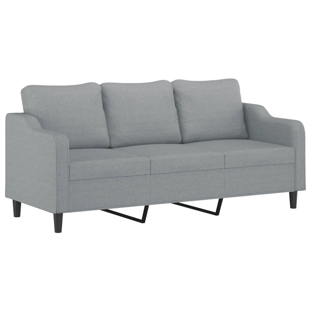 Set di Divani 4 pz con Cuscini Grigio Chiaro in Tessuto