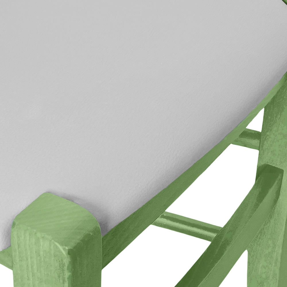 Sedie da sala da pranzo in legno Venezia verde con seduta in similpelle grigio