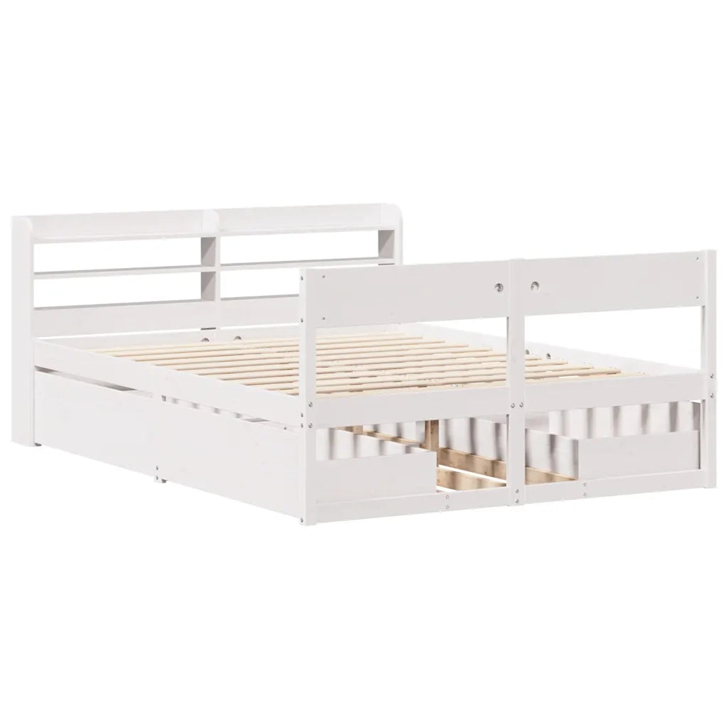 Letto senza Materasso Bianco 160x200 cm Legno Massello di Pino