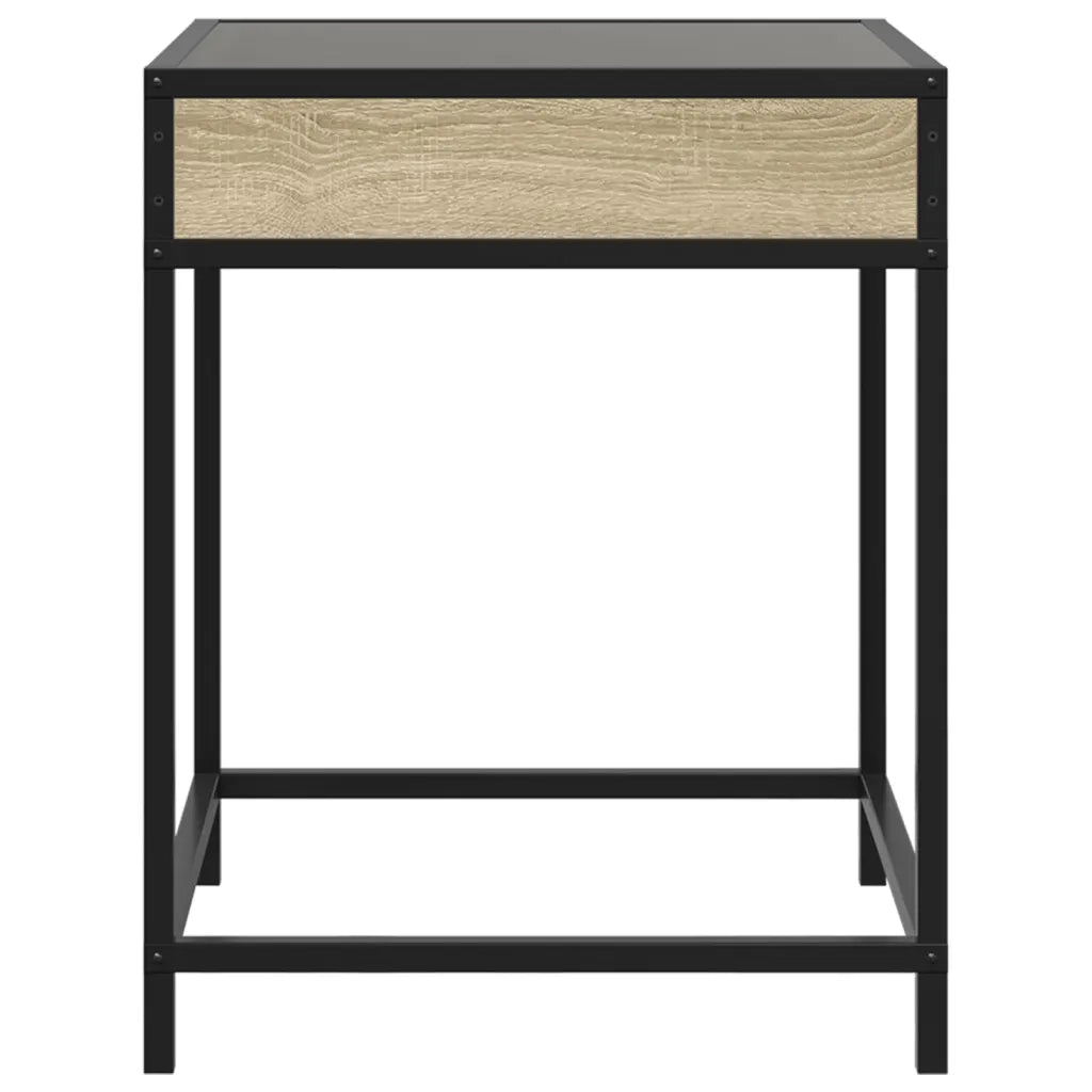 Comodino | Armadio da Notte | Mobiletto da notte con LED Infinity Rovere Sonoma 40x40x51 cm