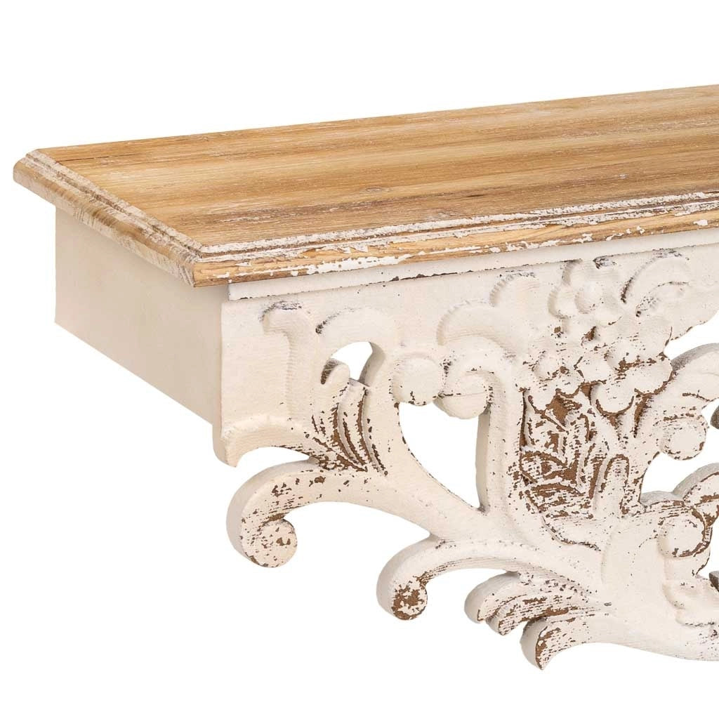 Mensola in legno bianco 78x20x23h cm