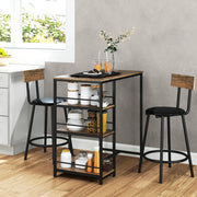TAVOLO BAR Set da 3 pezzi 90x50x90,5 cm Rovere con 2 sgabelli